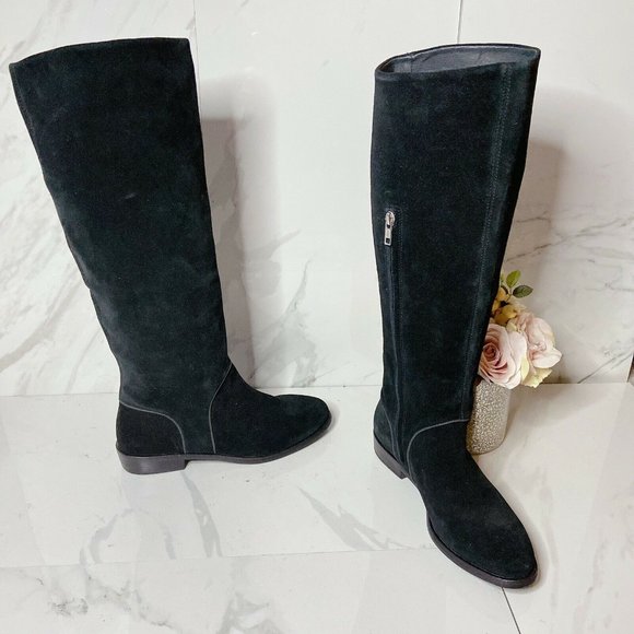 Ugg Tall Knee High Riding Boot Low Heel Black - Picture 3 of 8